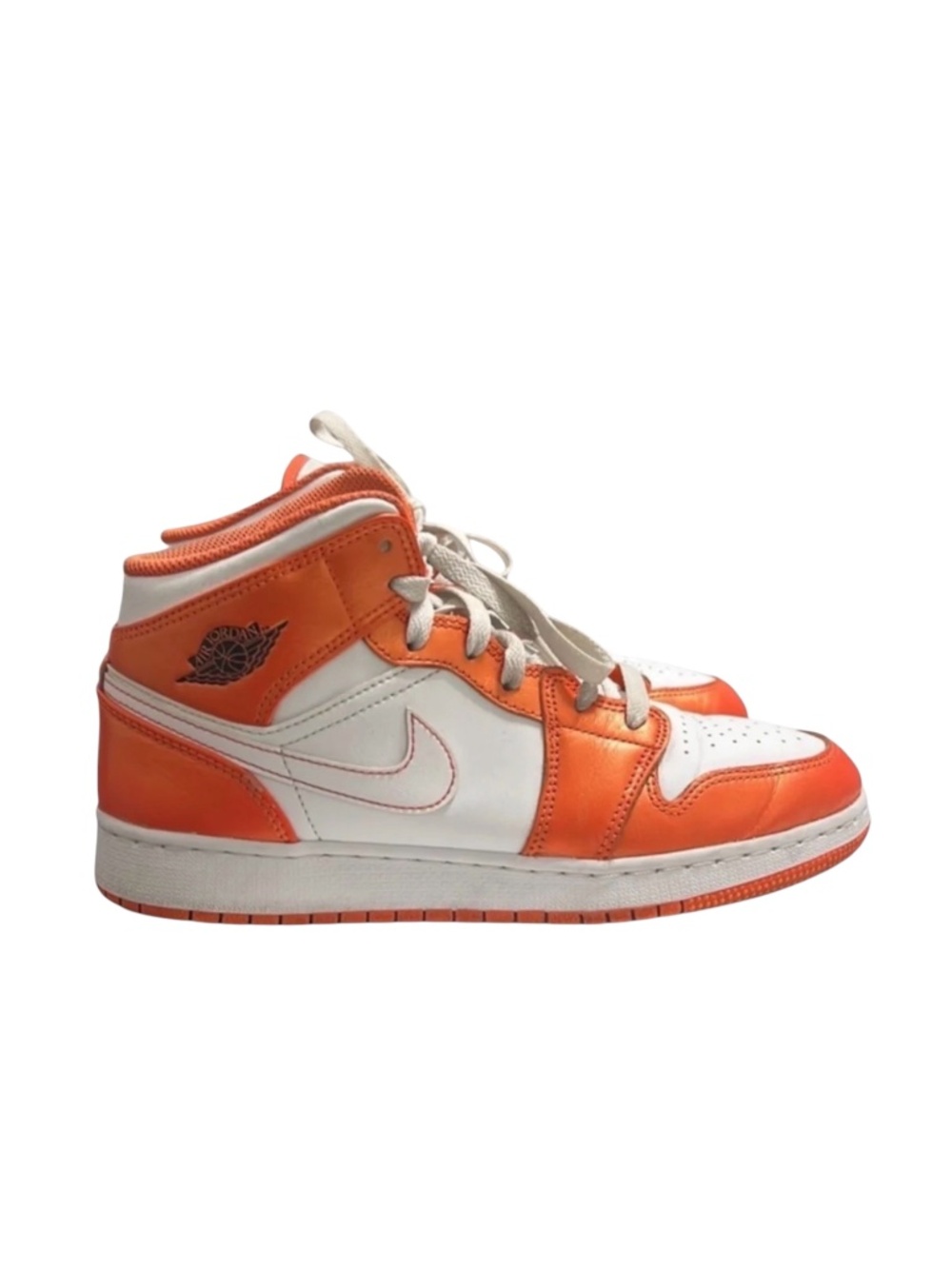 Air Jordan 1 Mid SE GS “Electro Orange” Sneakers Size 7Y
